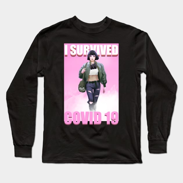 I survived Covid 19 Long Sleeve T-Shirt by souw83